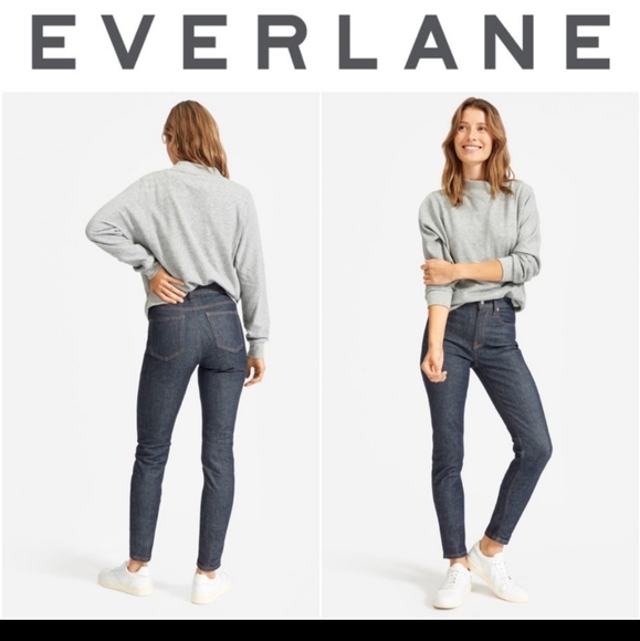 NWOT Everlane High-Rise Ankle Length Jeans in Blue - Picture 1 of 12